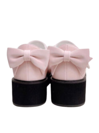 Round Lolita Shoes Ribbon Toe Platform