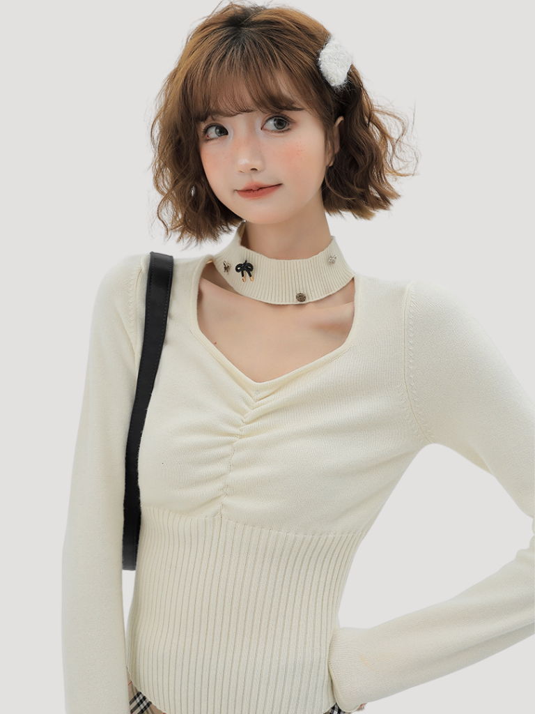 Schlankes, quadratisches Oberteil mit Taillenhalsausschnitt