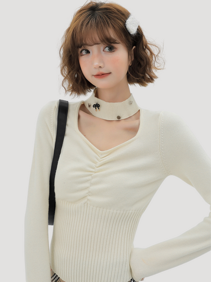 Schlankes, quadratisches Oberteil mit Taillenhalsausschnitt