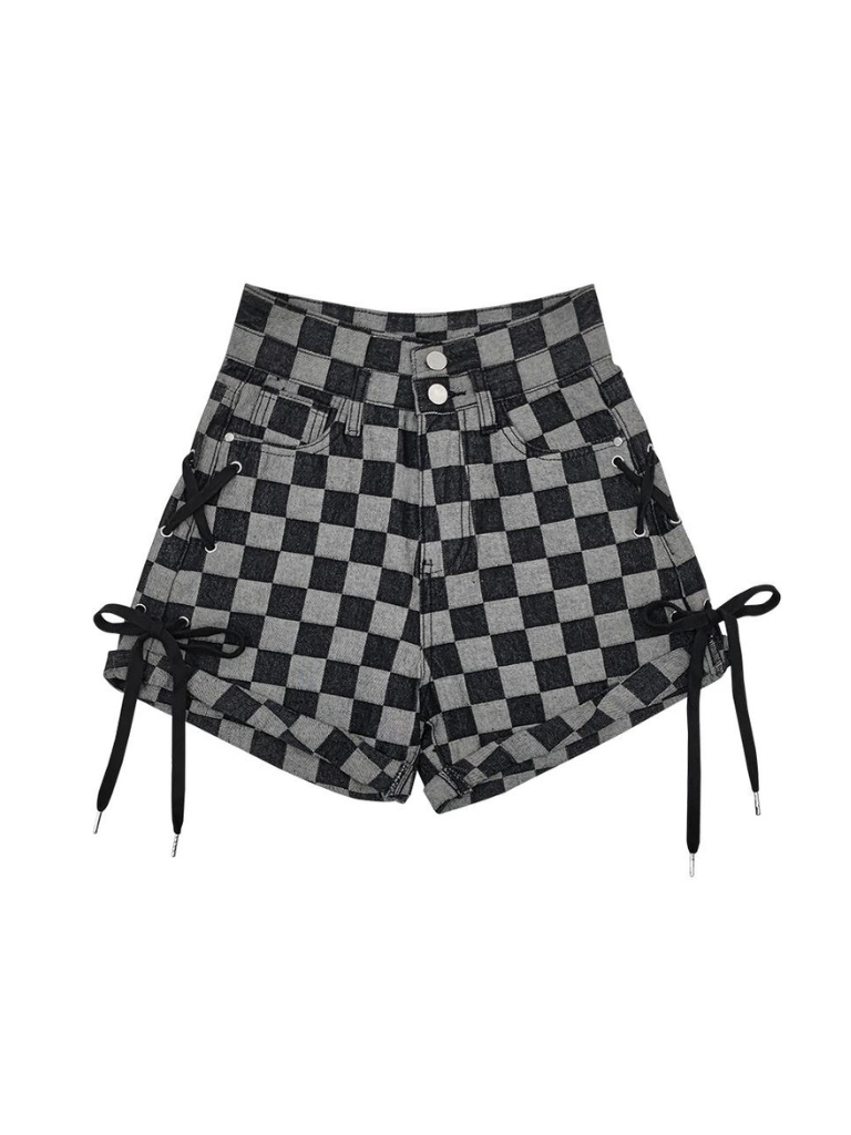 Shorts mit Checker-Block-Muster