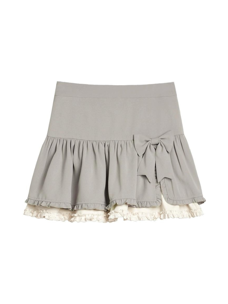 スリットフリルリボンスカート