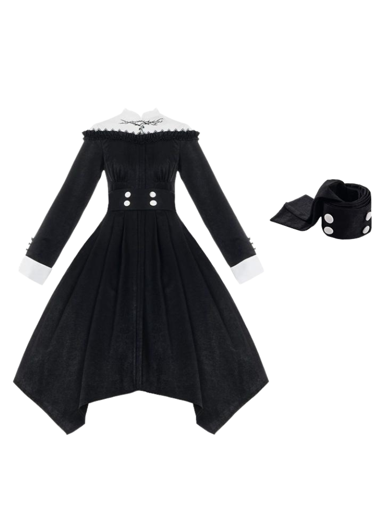 Puzzled Original Neck Dress Design Gothic