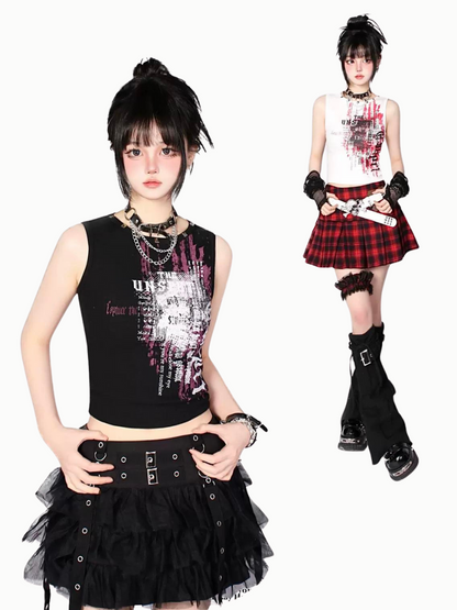 American Riveted Tank Rock Retro Top