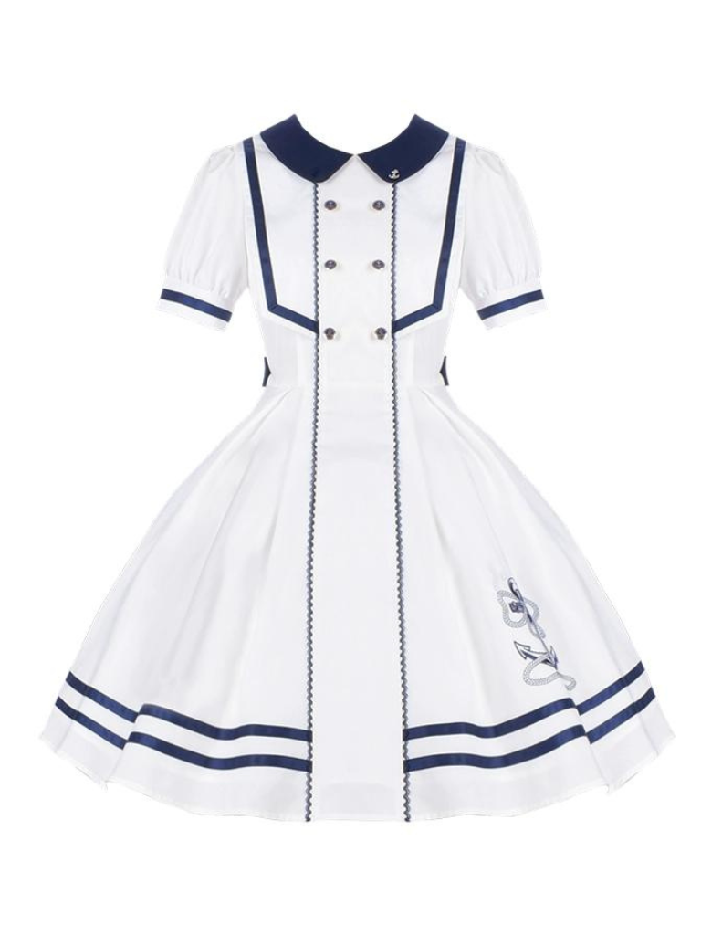 Sommerkleid Kula Sommer Streifenkleid Navy + Elegant