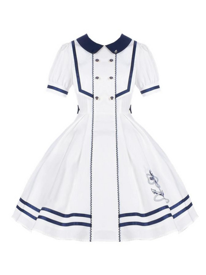 Sommerkleid Kula Sommer Streifenkleid Navy + Elegant