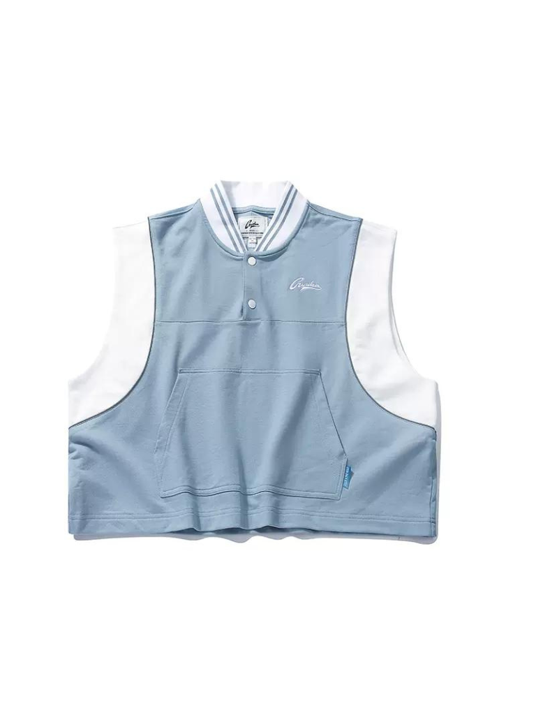 Sportliche Weste Strick Blau-Weiß