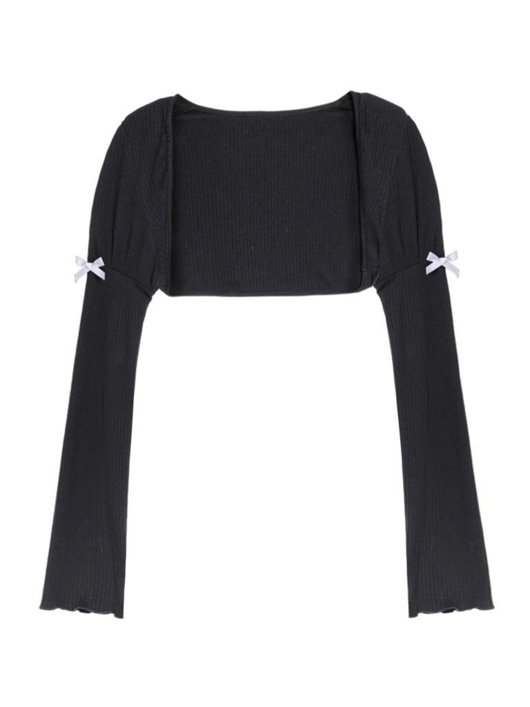 カーディガン リボン ショート クール