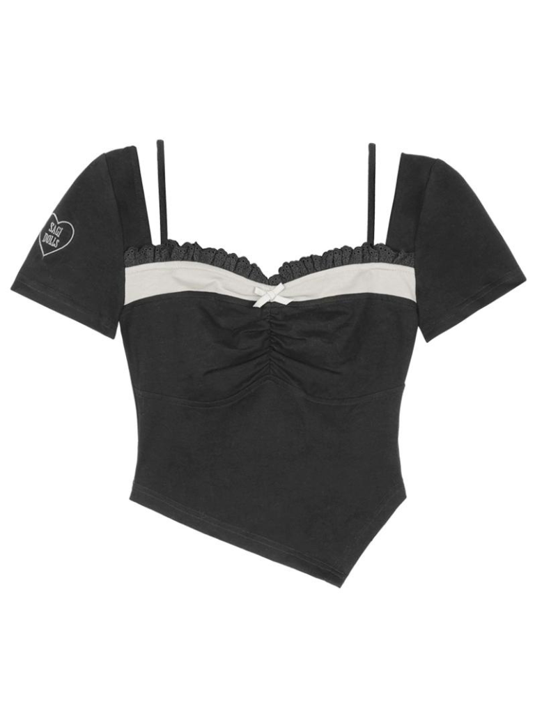 Zweiteiliger Kragen mit asymmetrischem, quadratischem Oberteil