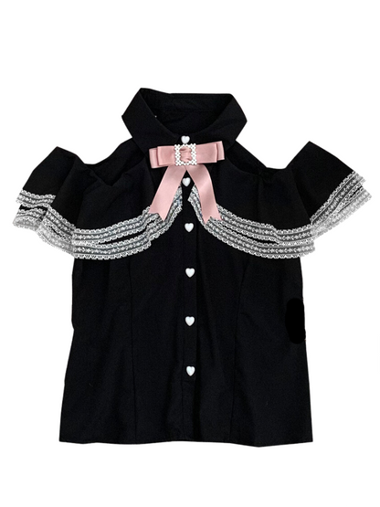 Landmine Off -Shoulder Lace Shirt