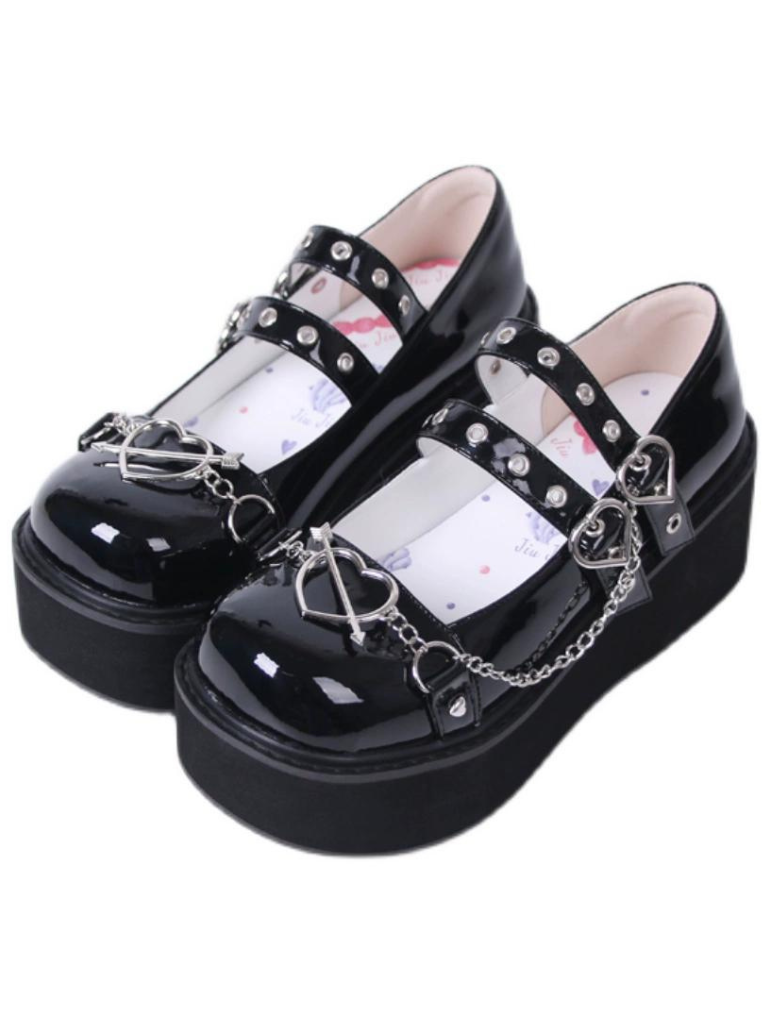 Retro Toe Spicy Platform Shoes Lolita Punk Heeled High Round