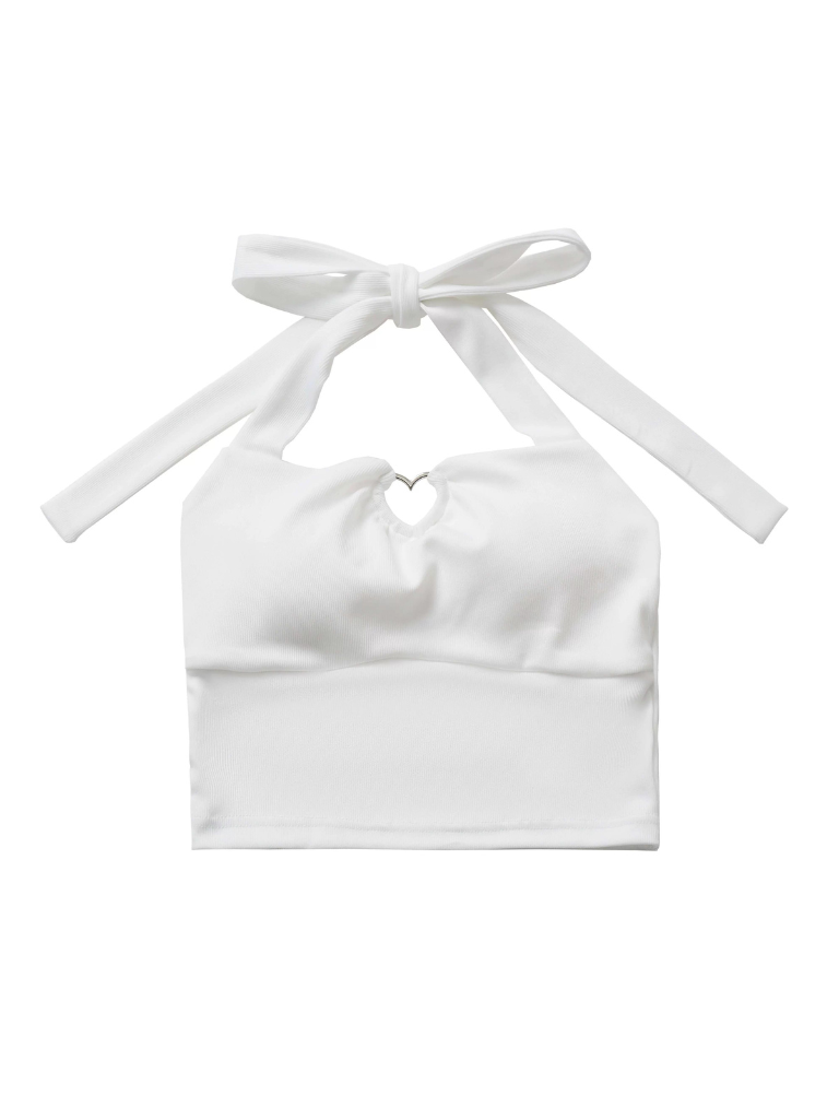 トップス ダーク スプリング ニット キャミソール プリント Vネック ホルターネック ボウ サマー