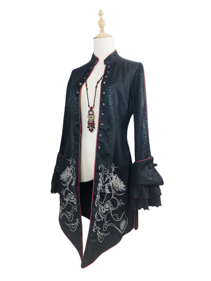 チャイナロリータゴゴシックケープ+ロングジャケット+キャミソール+スカート+ウエストバンド