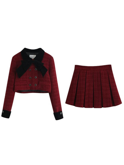 Rockjacke + Tweed Dark Girly Retro Plissee