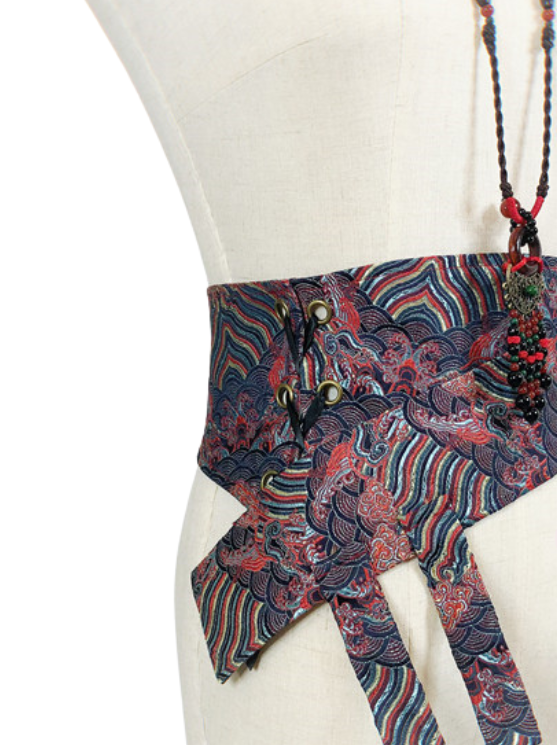 チャイナロリータゴゴシックケープ+ロングジャケット+キャミソール+スカート+ウエストバンド