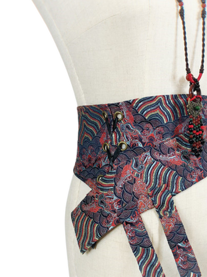 チャイナロリータゴゴシックケープ+ロングジャケット+キャミソール+スカート+ウエストバンド