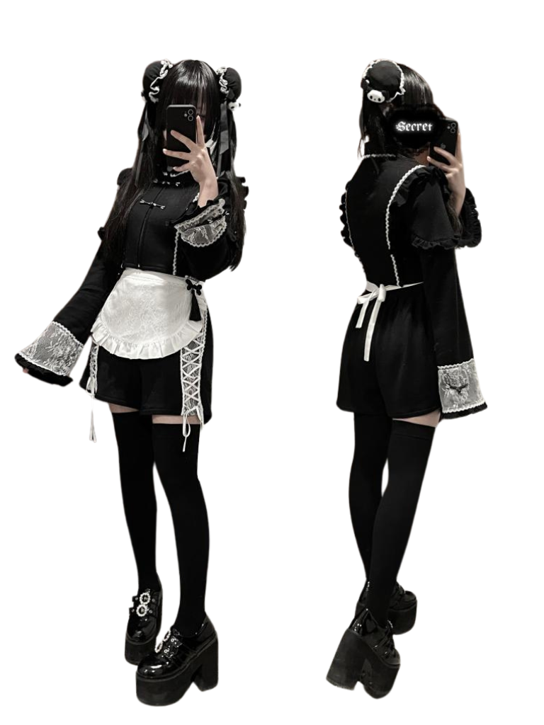 Anzug China Maid Angel Sportswear Rüschen Aqua Schürze Nachbarschaft