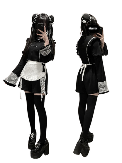 Anzug China Maid Angel Sportswear Rüschen Aqua Schürze Nachbarschaft