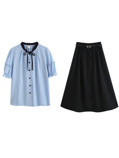 Lce Flared Long + Rock Shirt Retro Sommer Blau