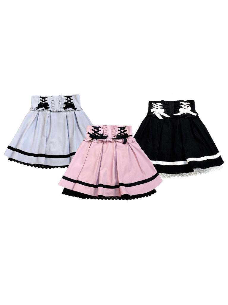 Race-up Waist Frill Chukart