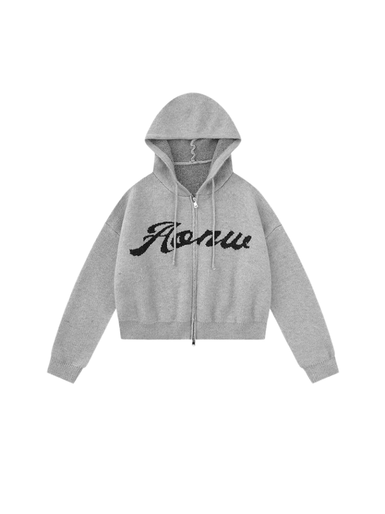 ダブルフーディーニットアメリカンジップカーディガン