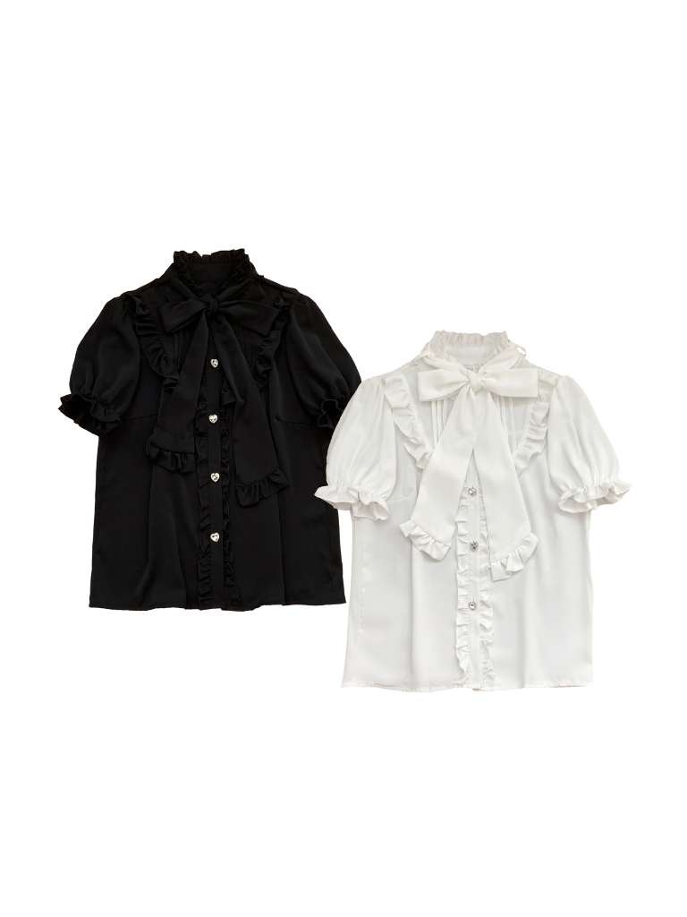 Dream Crystal Sweet Spitzen-Shirt mit Puffärmeln