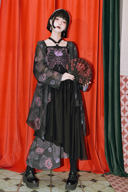 シャツ サンフラワーボーン フード付きシフォン