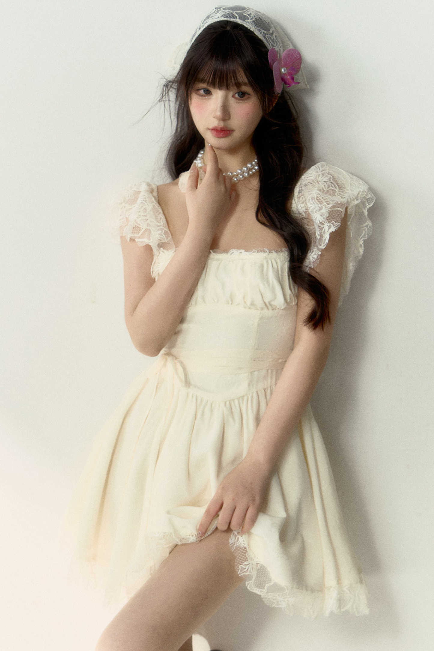 Kleid Schmetterling Spitze Straps