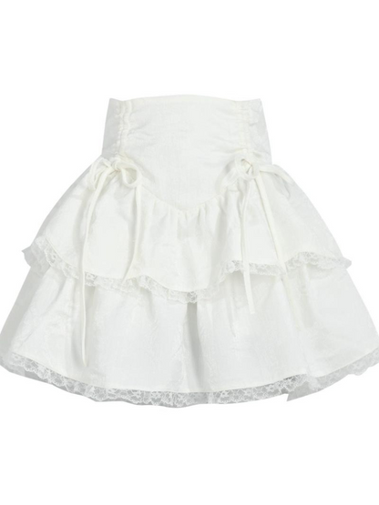 Glockenblumen-Setup: Strick-Kuchenrüsche + Hemdrock + Weste