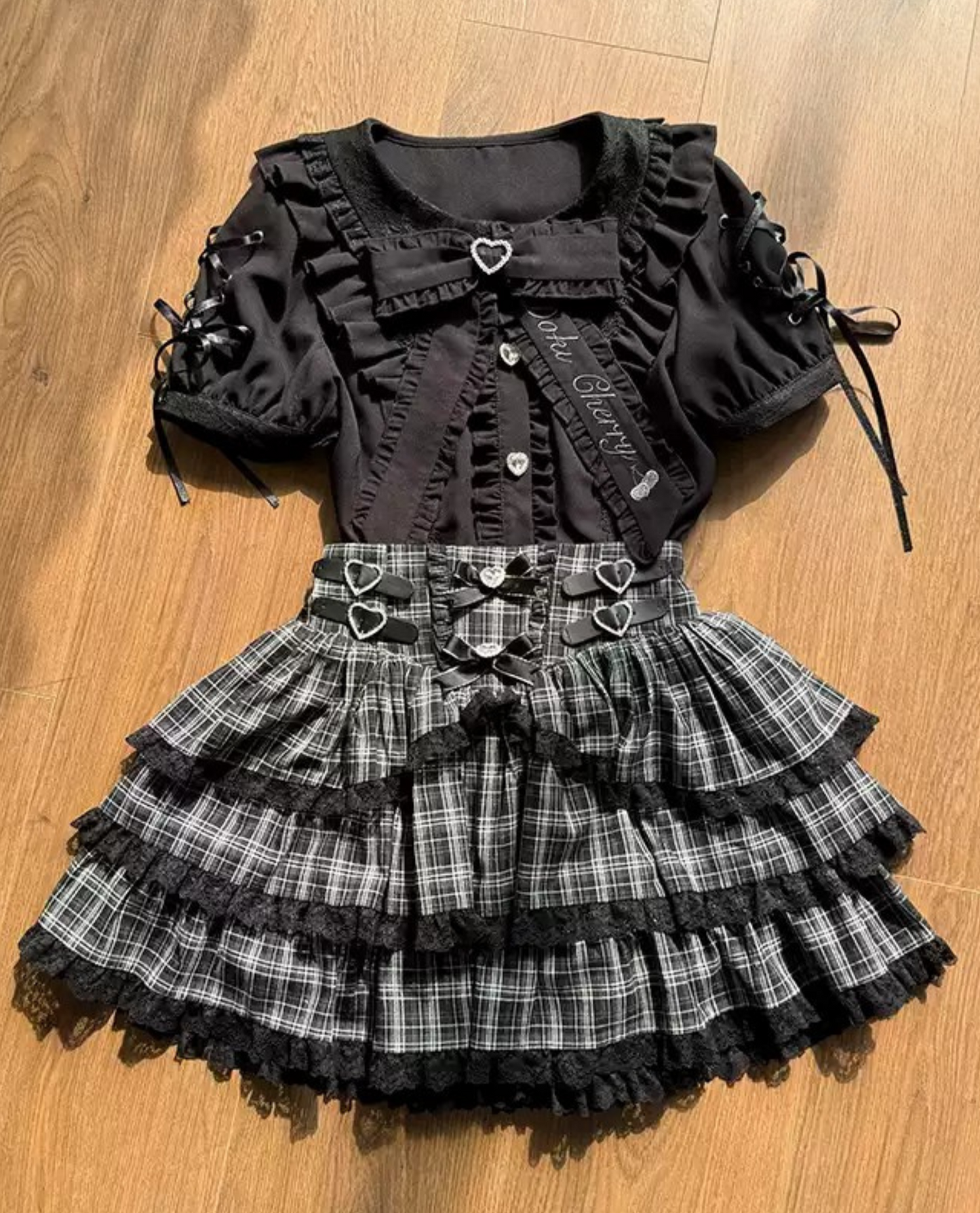 スカート ブラック コード 予約 シャツ マイン リボン バードケージ +