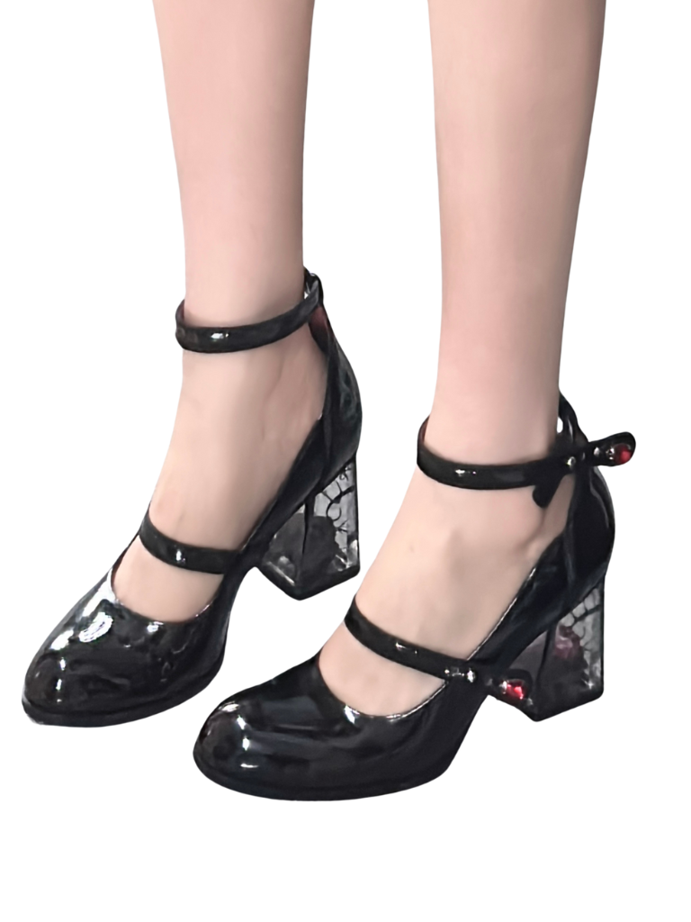 ダークブラックローズヒール