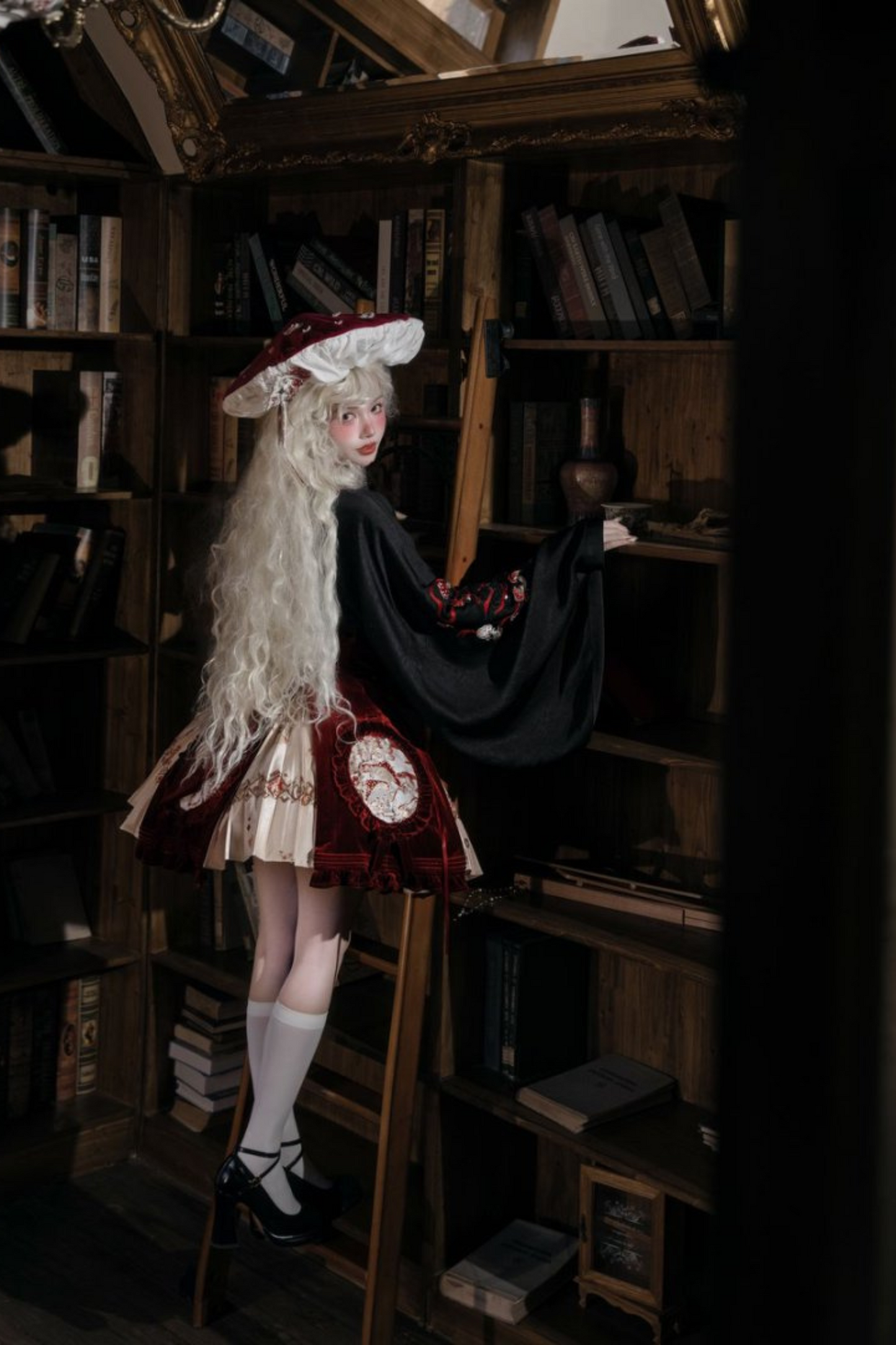 Lolita + Kleid süß dunkel Japanisch Jumperskirt Zubehör Pilz