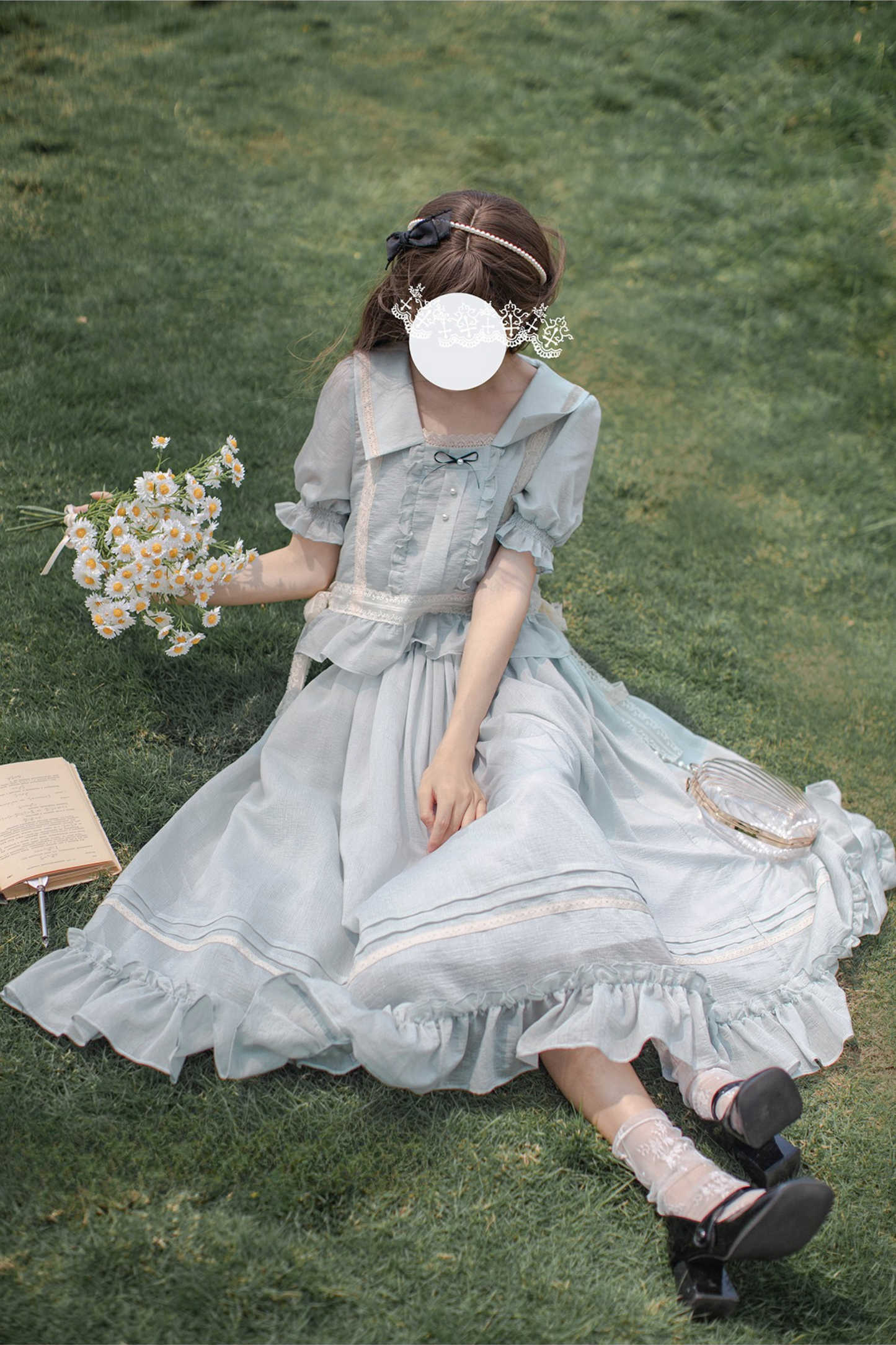 Kragen Französisches Kleid Ice Retro Big