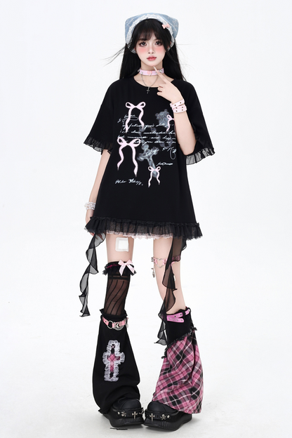 ベルトリボン Tシャツと合わせてゆったり