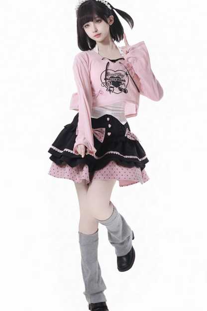 Neckholder-Rock mit Berry Cake-Band, French + Camisole-Top