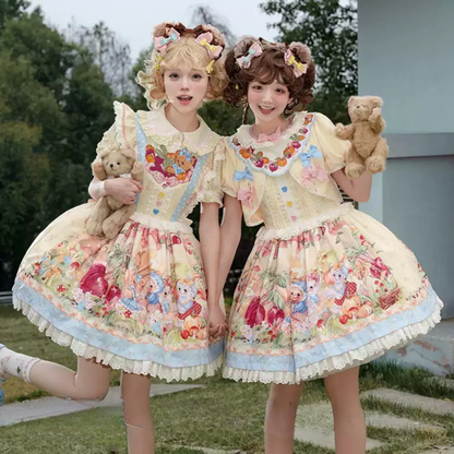 Schürze + Reservierungen Strapsdruckkleid Layered Carrot