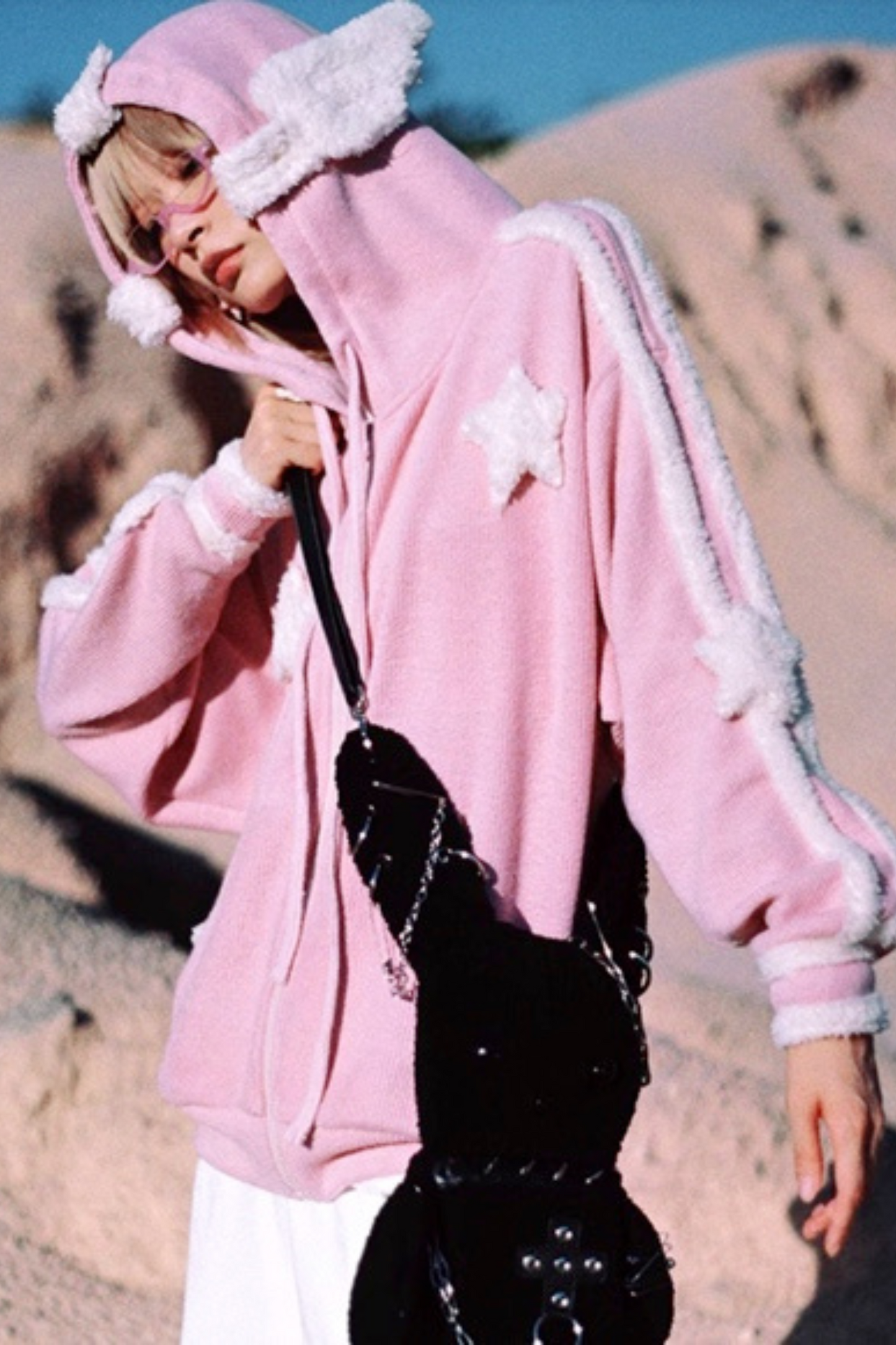 ピンクジャケットエンジェルニット