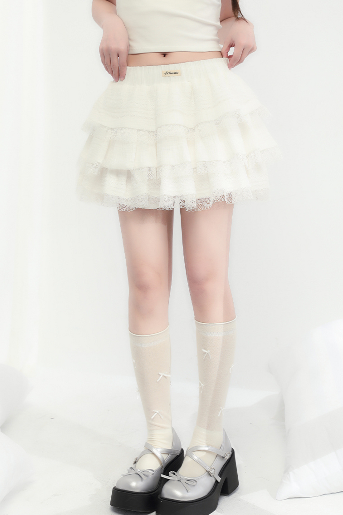 Rock Flare Weiß Süße Spitze