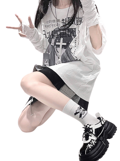 Checkerboard Punk Platform Shoes