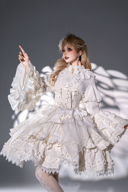 グッドエビルロリータゴシックジーシャツ＋フレアスカート＋ウエストベルト