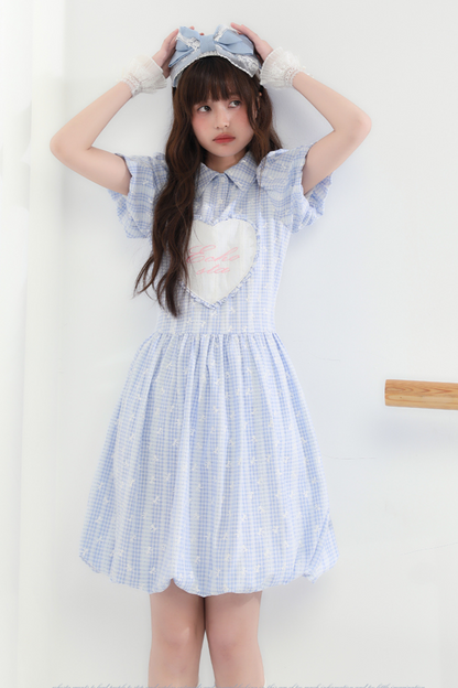 Prinzessin Blumenärmel Bubble Kleid Liebe