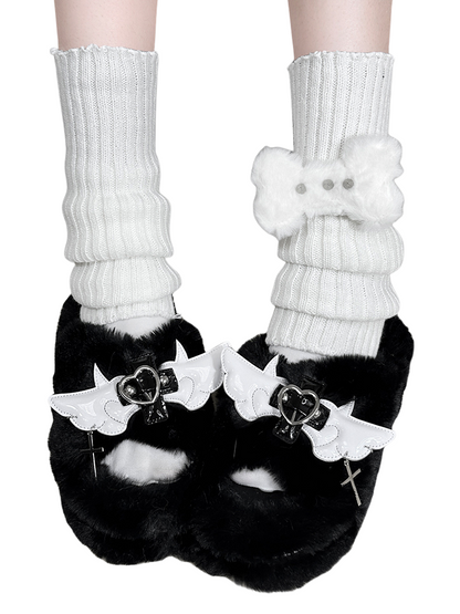 Plateau-Hausschuhe aus Fell DeVille Shoes Angel