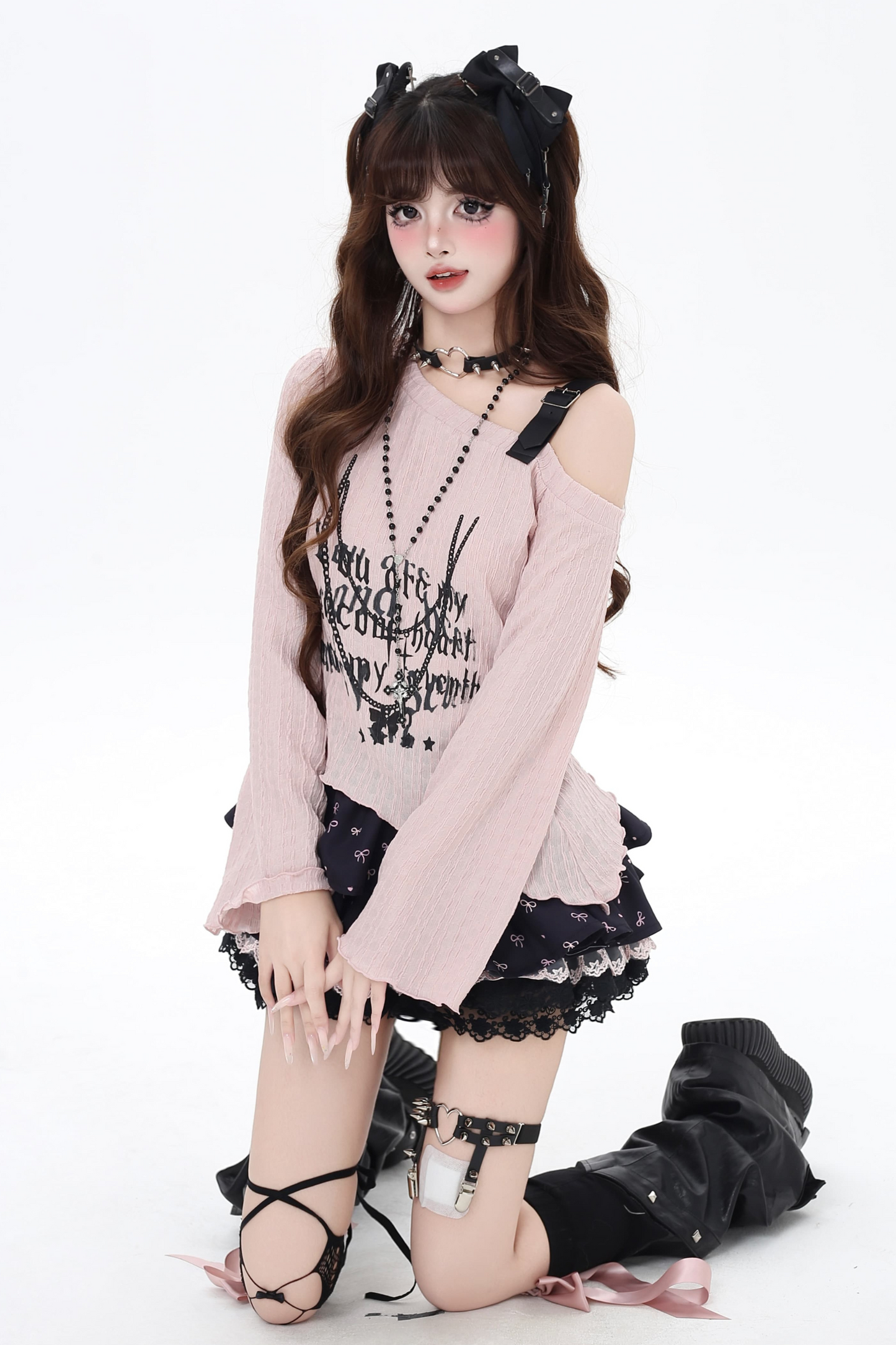 ワントップレザーサブカルチャーシアーショルダー