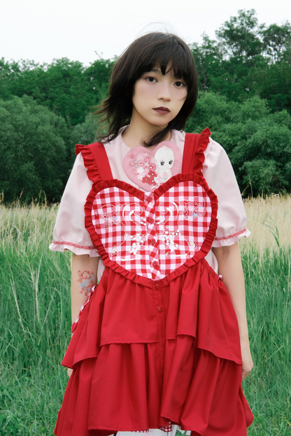 ジャンパースカート エプロン ハートバニー