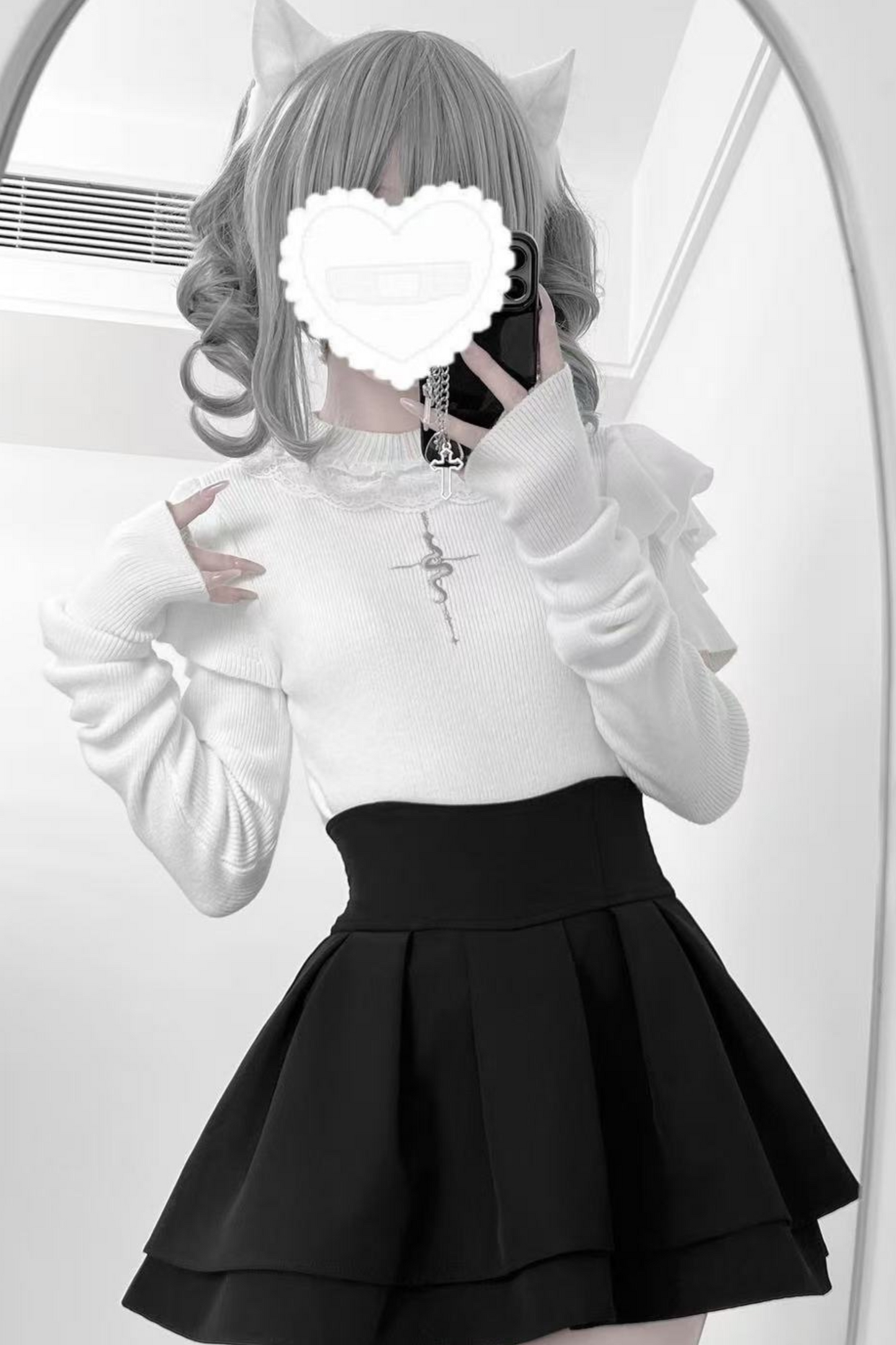 ウォーマーマインアームトップスタイルタイト