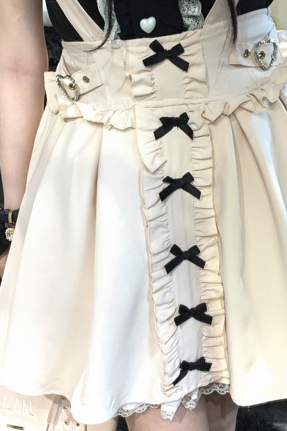 Straps-Spitzenrock Mine mit Rüschen