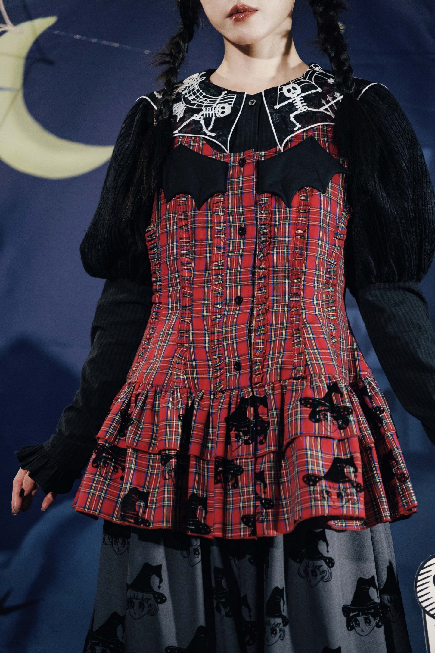 ドラキュラチェックノースリーブトップス