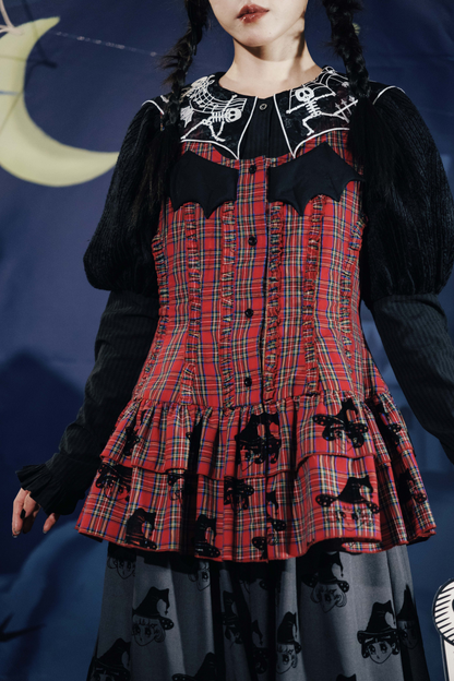 ドラキュラチェックノースリーブトップス