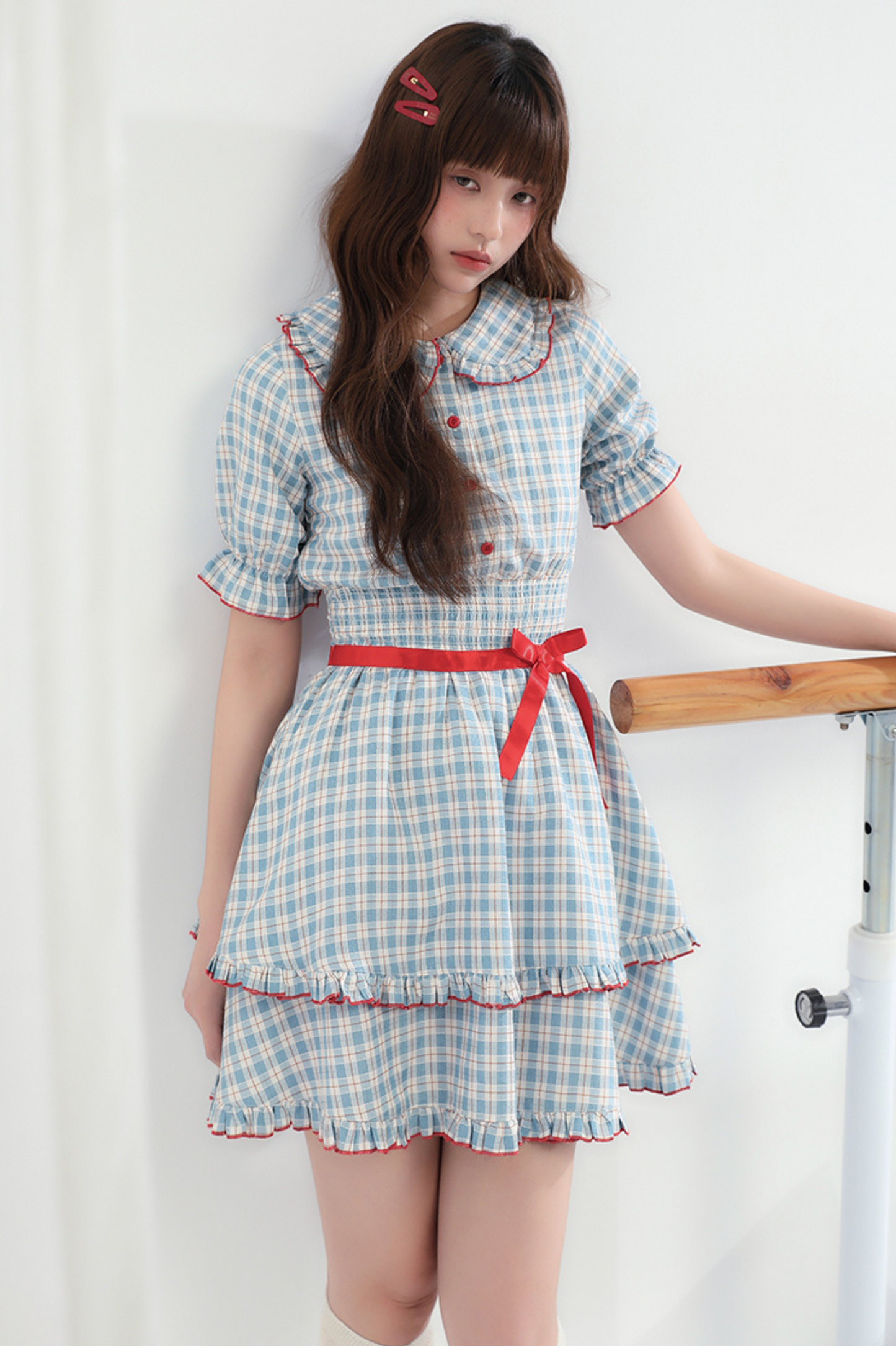 Kleid Cherry Mist Girly Berry Check Cheese