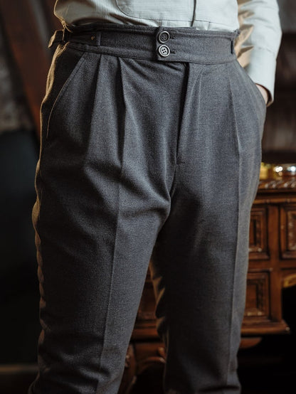 男性用スチームパンクダークパンツグレー