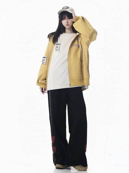 with Red Patchwork Straight-leg Detail Black Pants Plaid